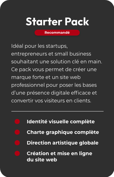 Formule Starter Pack — Identité visuelle complète et site web par Jimmy Ulloa